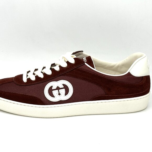 GUCCI Mens Sweet Interlocking G Logo Lace Up Low Top Suede Sneakers Shoes main image 14